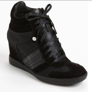 Coach Alara black high-top wedge sneakers (7.5)